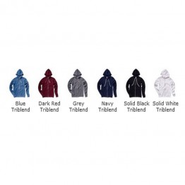 Blank Zipper Unisex tri-blend full zip hoodie Blank Bella 280 GSM Hoodie